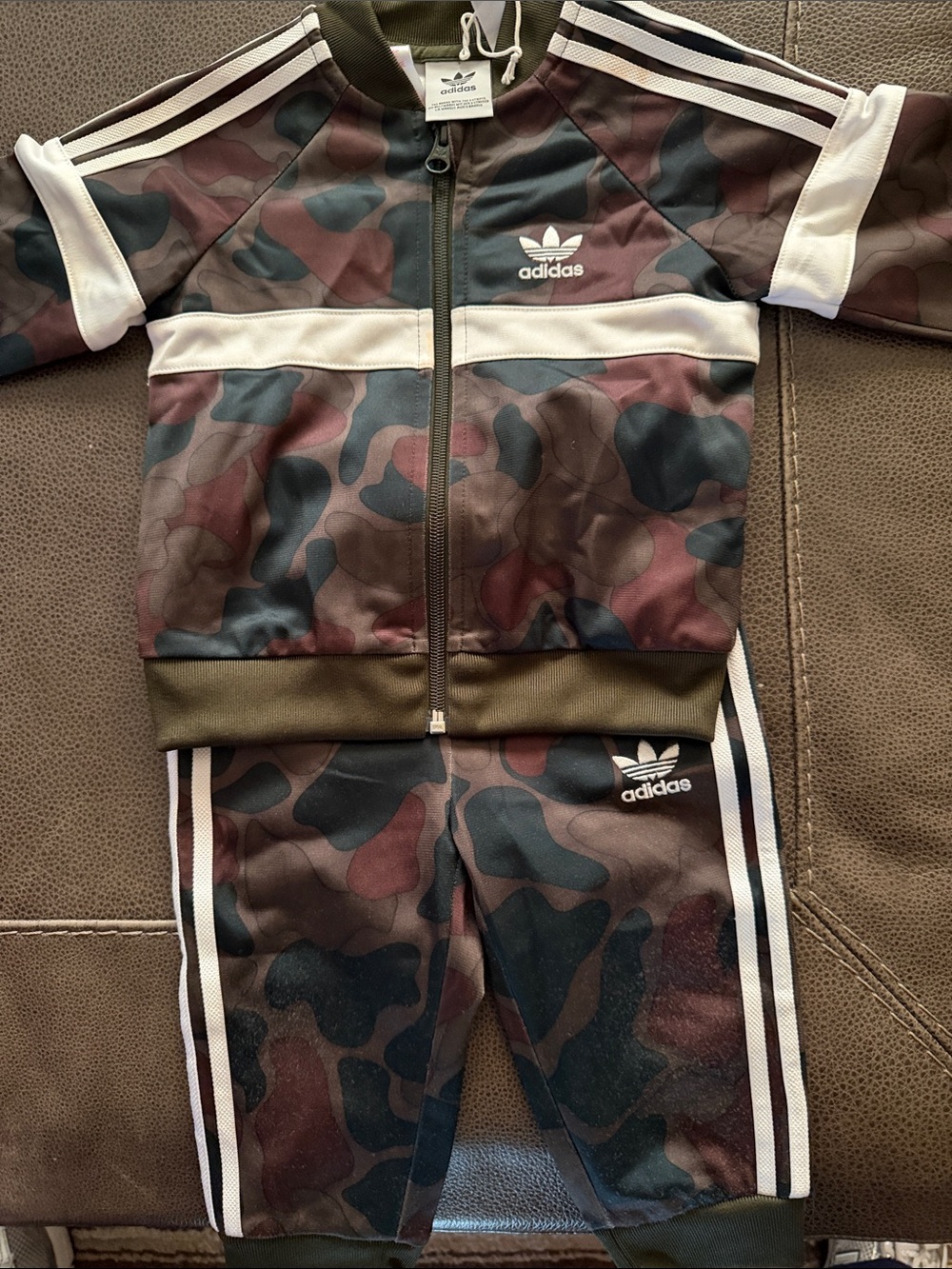 adidas baby Camo Joggers & Jacket Set - Brown, Olive, Black